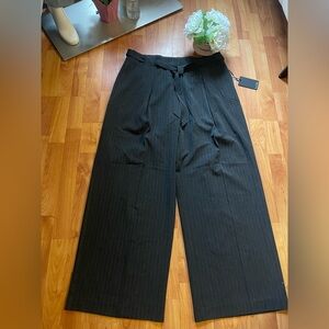 Nicole Miller Charcoal Pinstripe Trousers with Tie